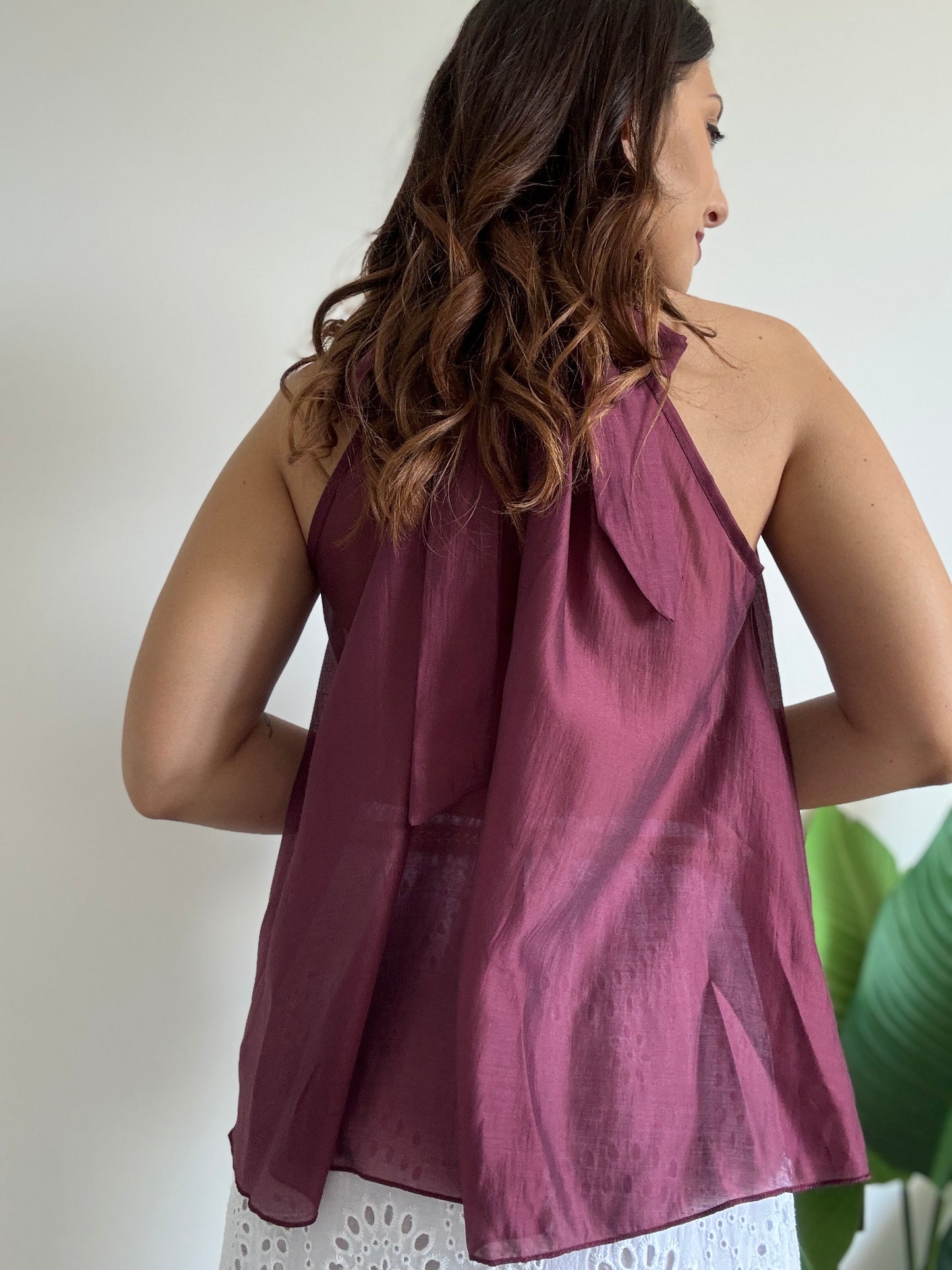 Blusa volant borgogna