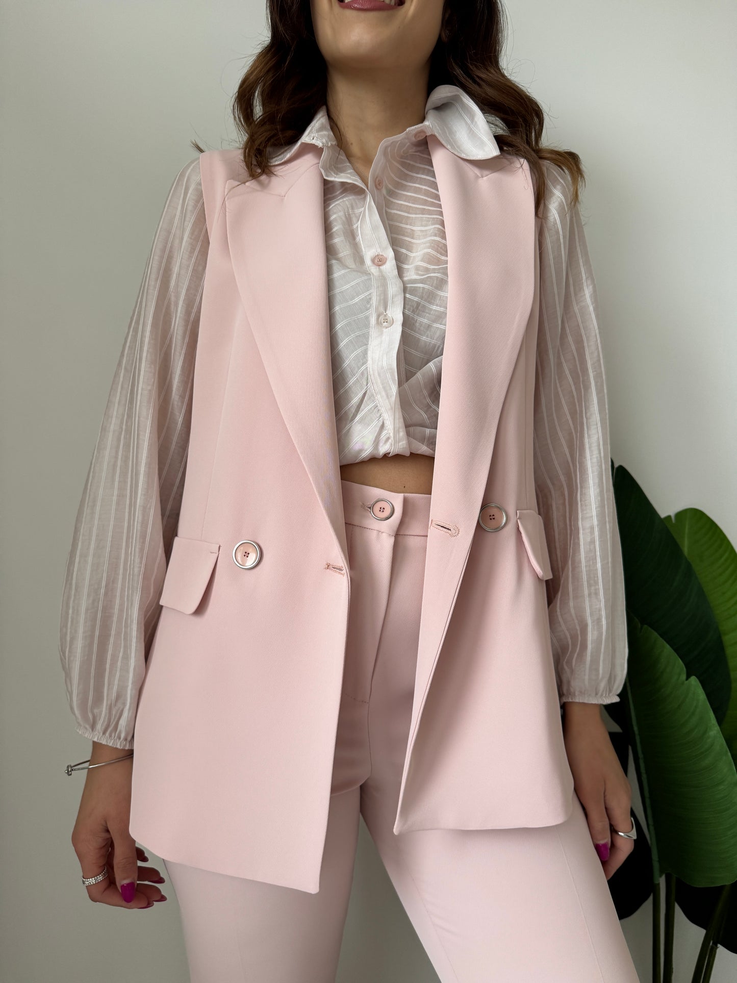 Gilet scivolato MYD rosa