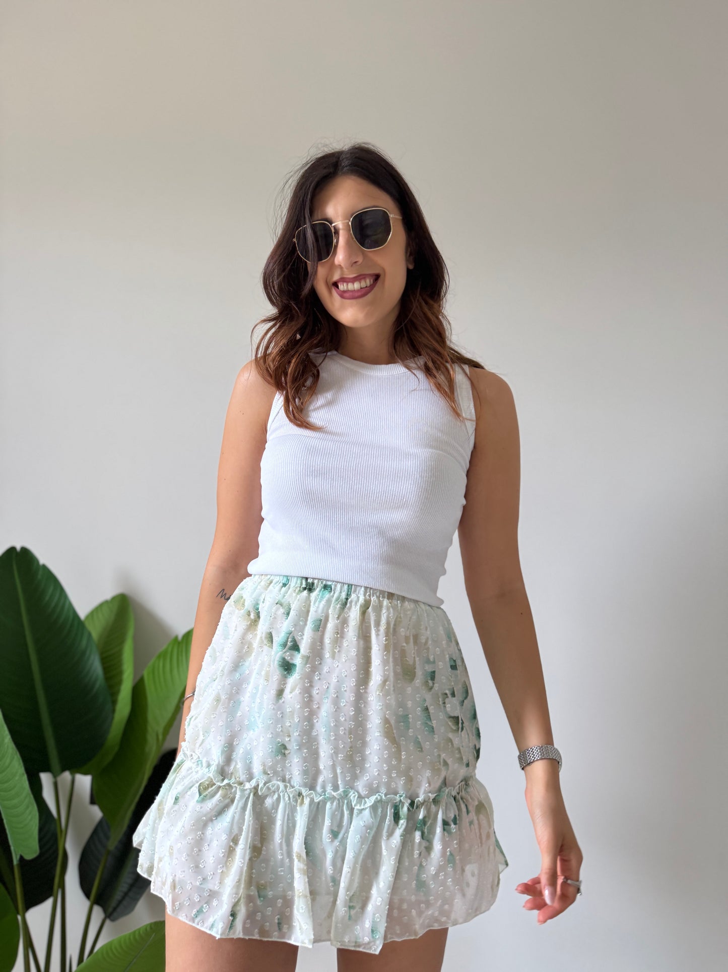 Gonnellina fantasia verde