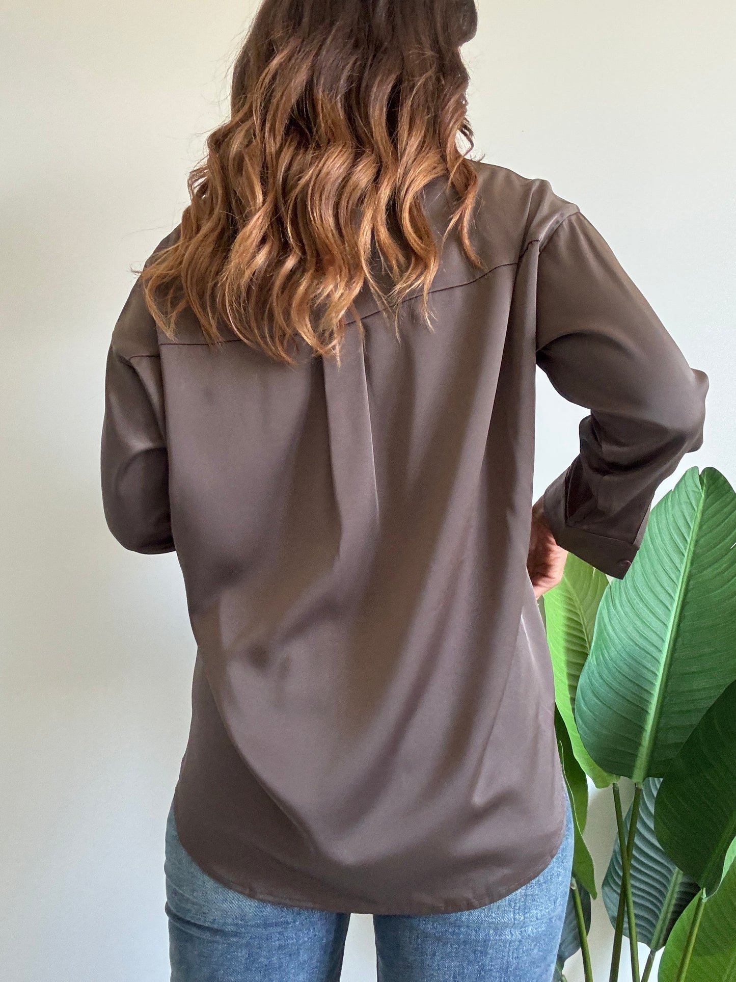 Camicia scivolata cioccolato