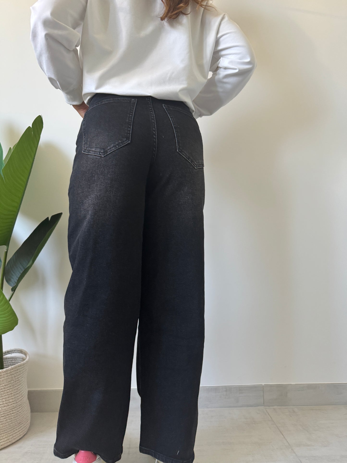 Jeans slouchy bottoni nero