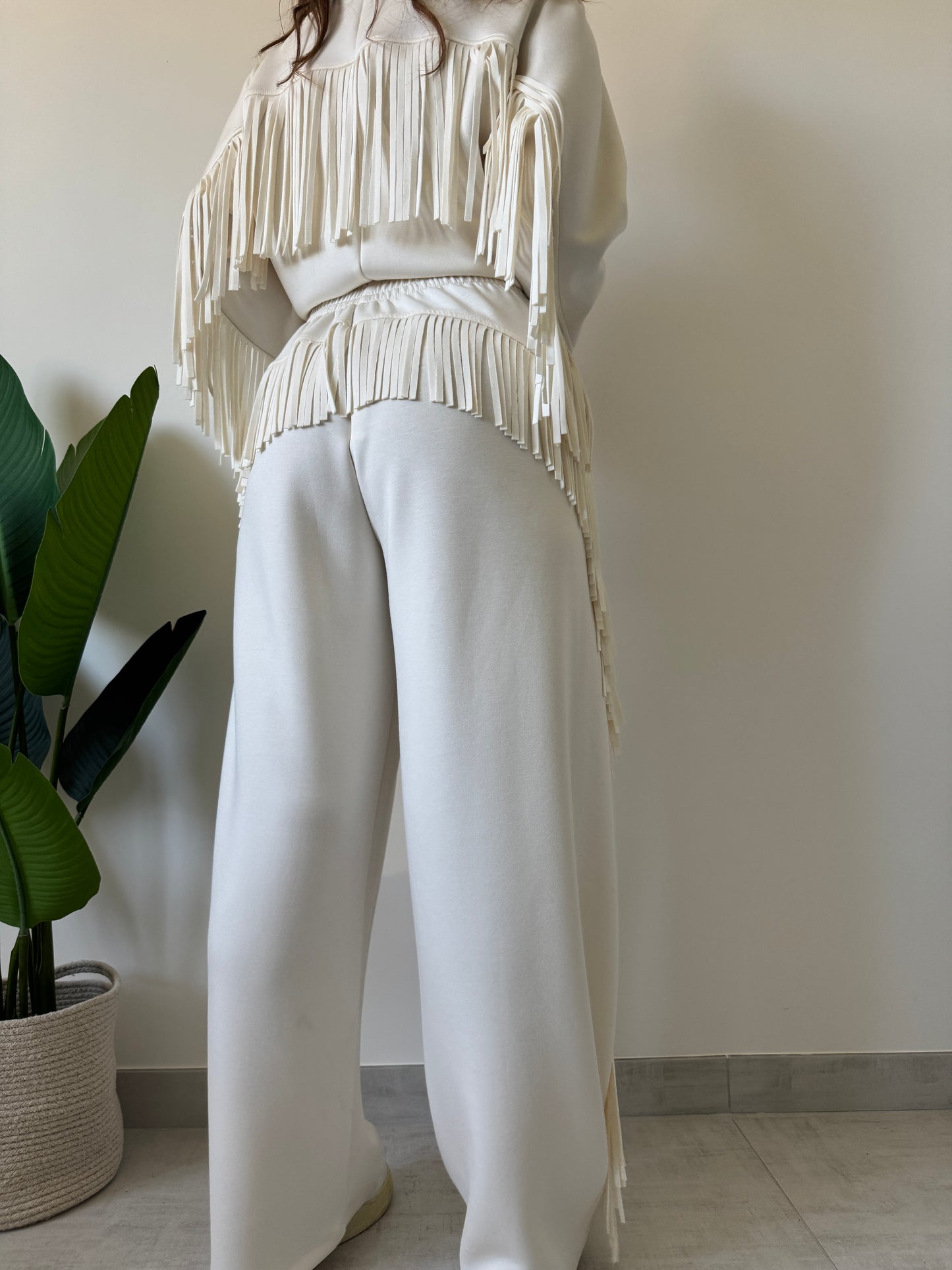 Pantalone frange Lumina panna