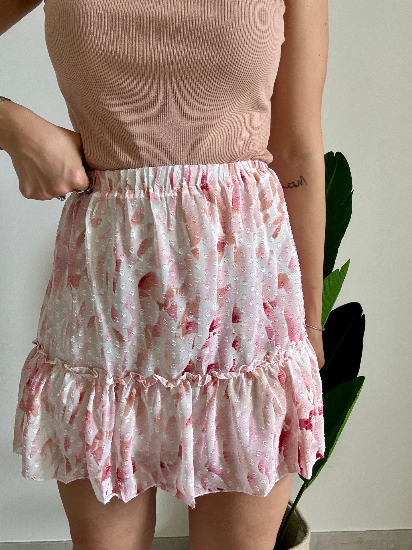 Gonnellina fantasia rosa