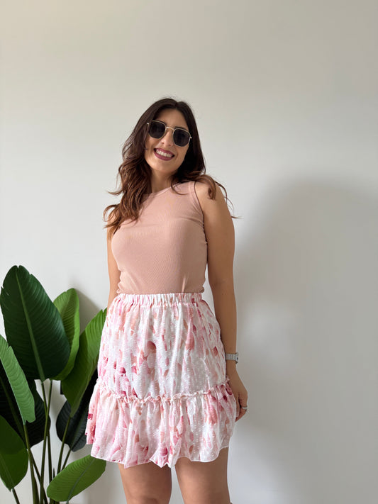 Gonnellina fantasia rosa