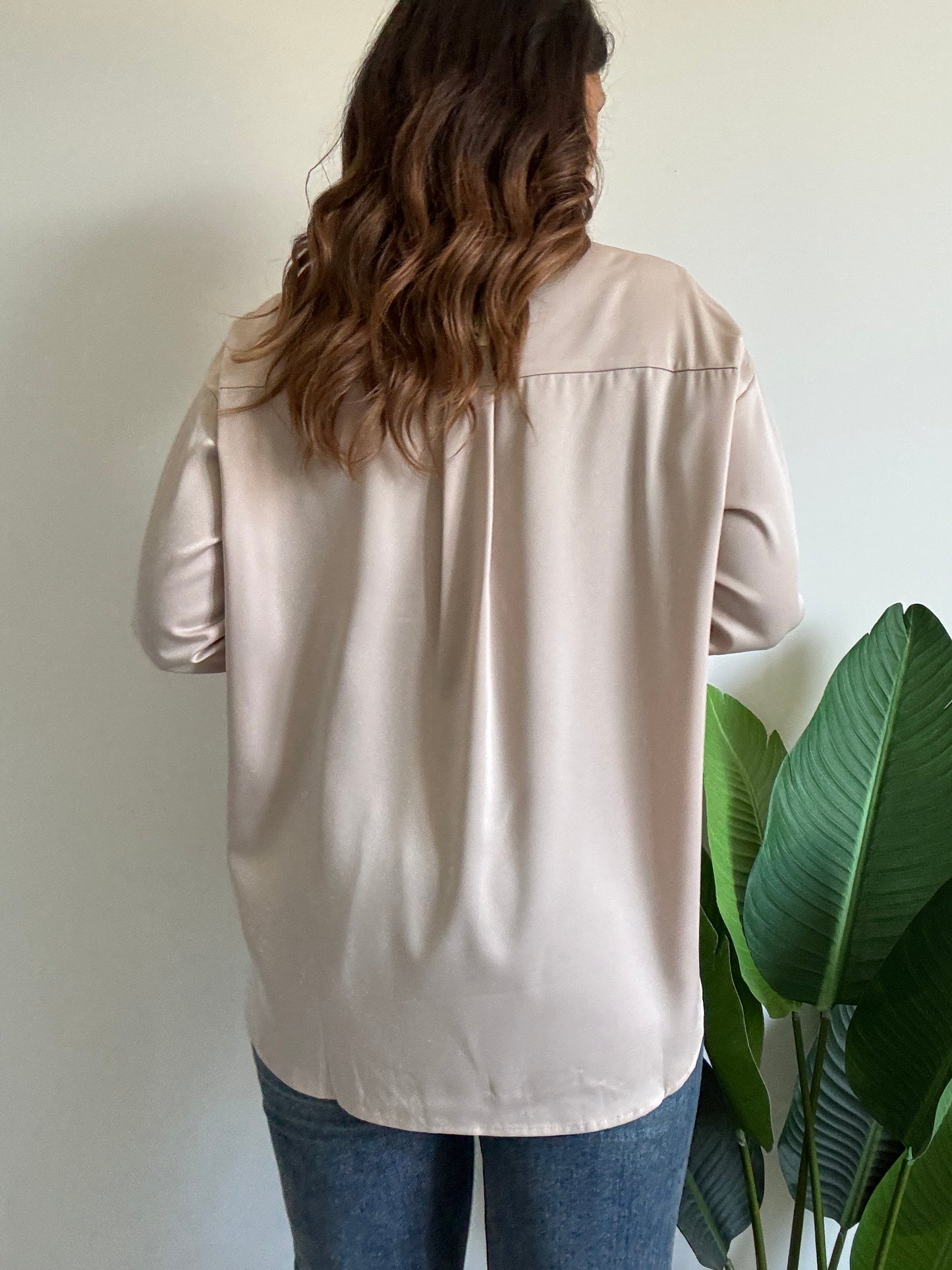 Camicia scivolata champagne