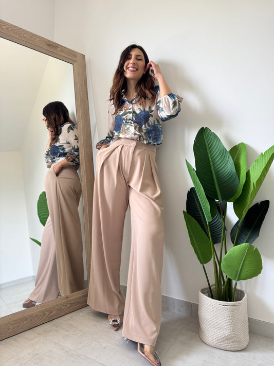Pantalone pinces Brend beige