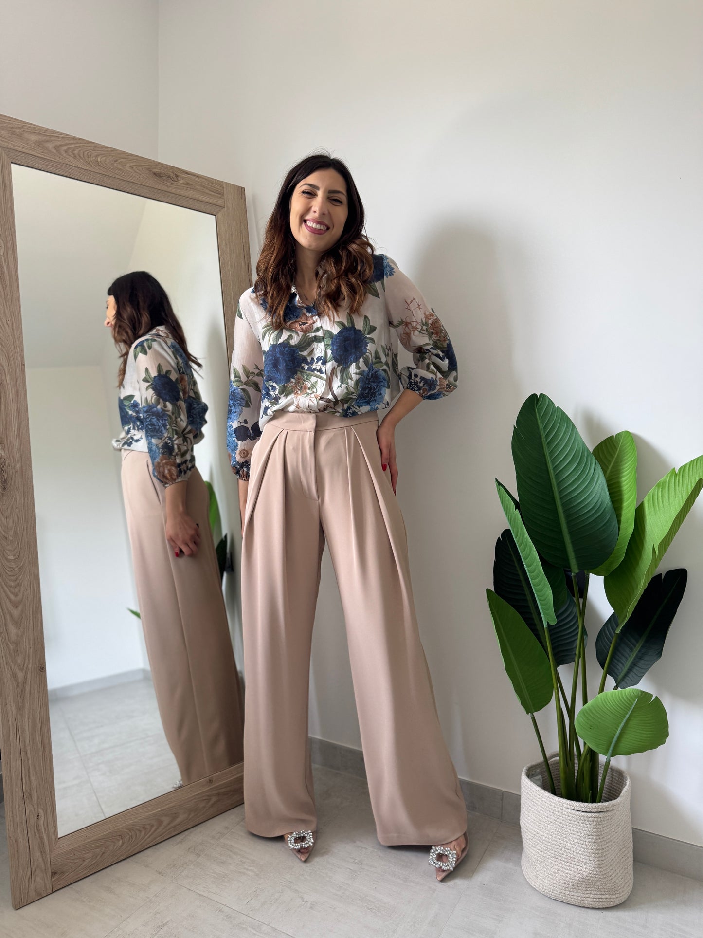 Pantalone pinces Brend beige