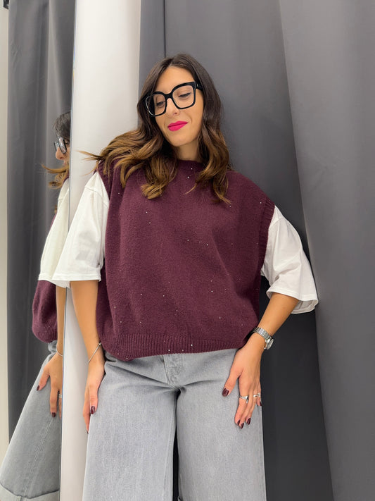 Gilet Susy Mix vino