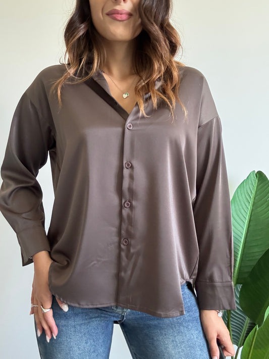 Camicia scivolata cioccolato