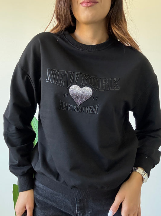 Felpa New York nera